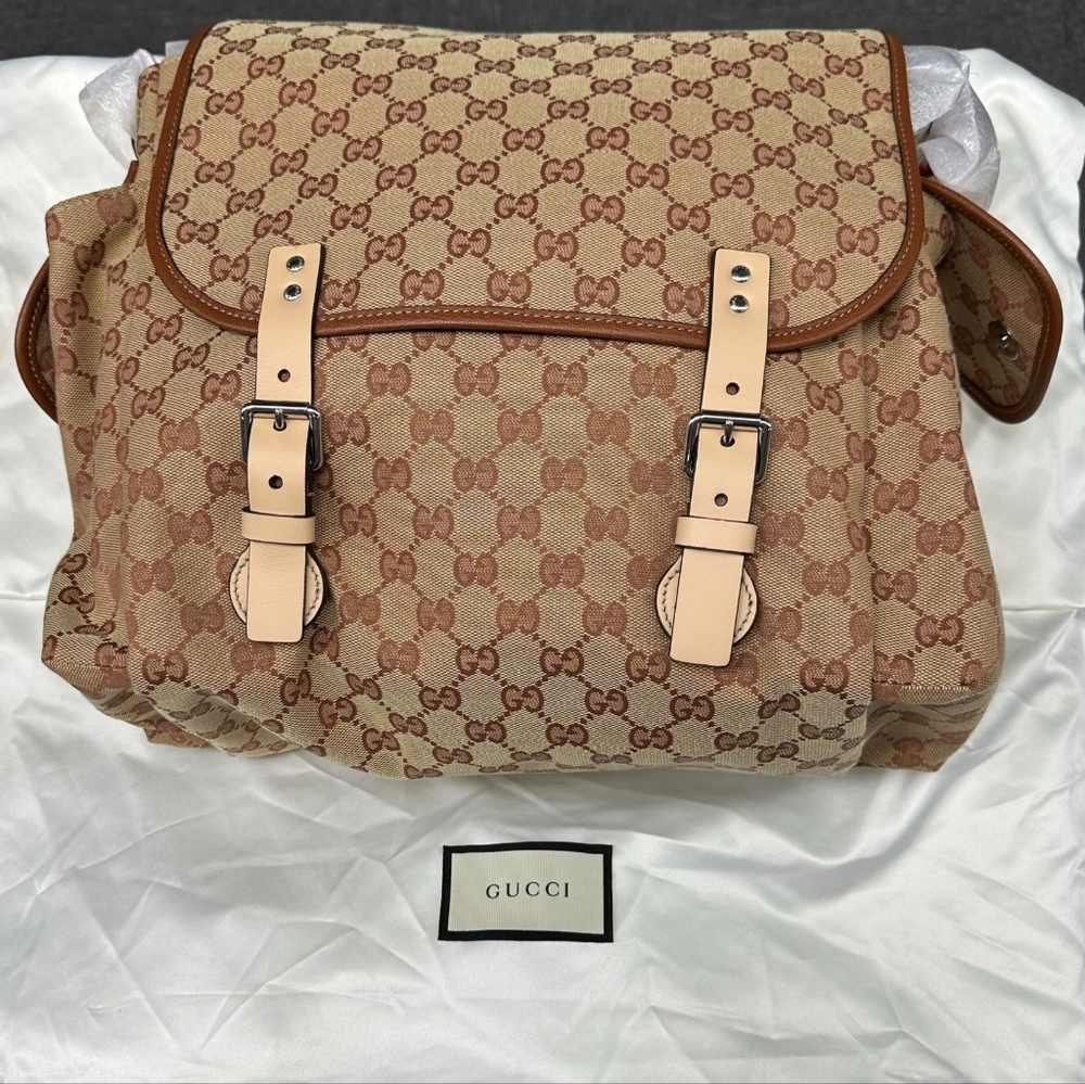 Gucci gg supreme baby diaper changing bag
